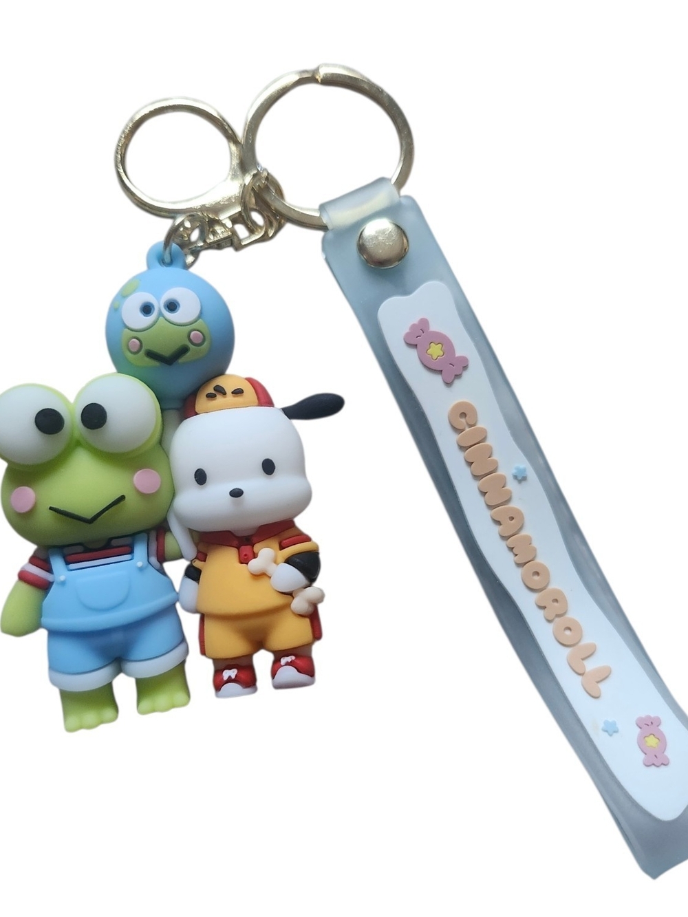 Cinnamoroll & Keroppi Blue Silicone Kids Keychain Charm NWOT